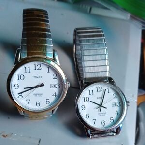 Timex Watch Pair with Adjustable Steel Bands